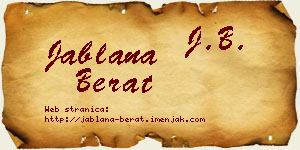 Jablana Berat vizit kartica
